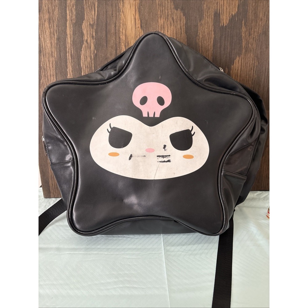 Sanrio Hello Kitty Kuromi Cute Star Mini Backpack Black Faux Leather